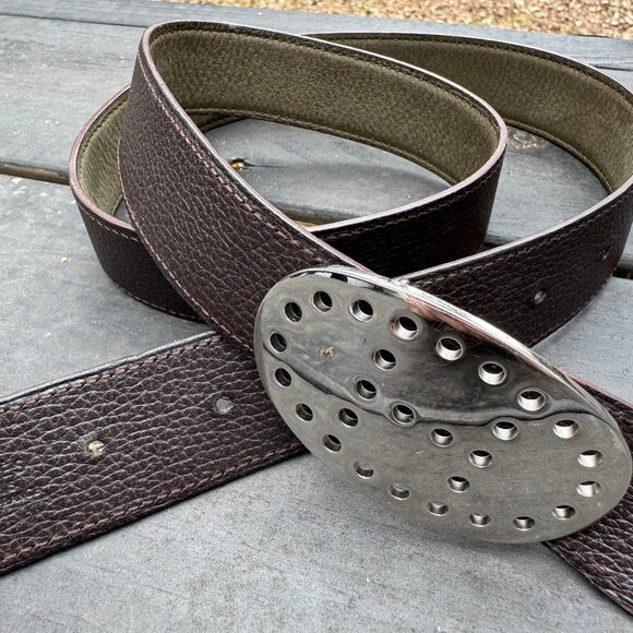 Authentic Hermès reversible Evelyne belt in Clemence leather main image 6